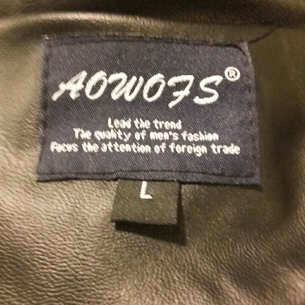 Leather Moto Bomber Faux Jacket Zippers 80's - Picture 4 of 5